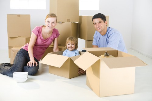 Removalist truck and packed household items ready for a Blackfriars home move