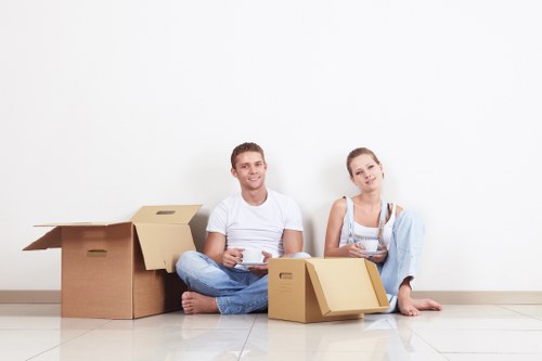 Boxes and furniture prepared for local removals in Blackfriars