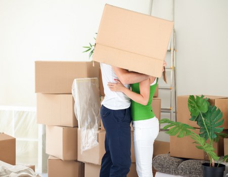 Preparing boxes and household items for a move in Blackfriars